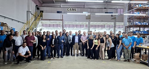 Came do Brasil: colaboradores da Came e da Nepos na inauguração da nova fábrica em Indaiatuba (SP)
