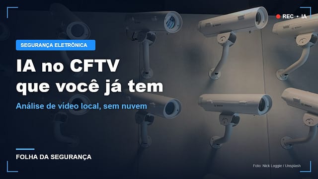 Câmeras de CFTV em parede: análise de vídeo com IA no sistema existente