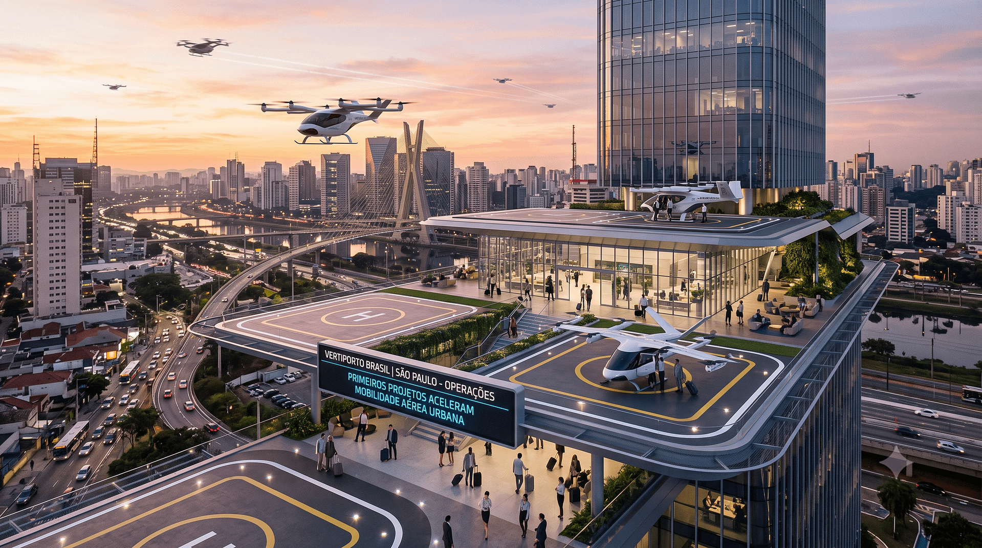 Primeiros projetos de vertiportos aceleram debate sobre mobilidade aérea urbana no Brasil 4 Infraestrutura para eVTOL no Brasil Novos Projetos em Debate2