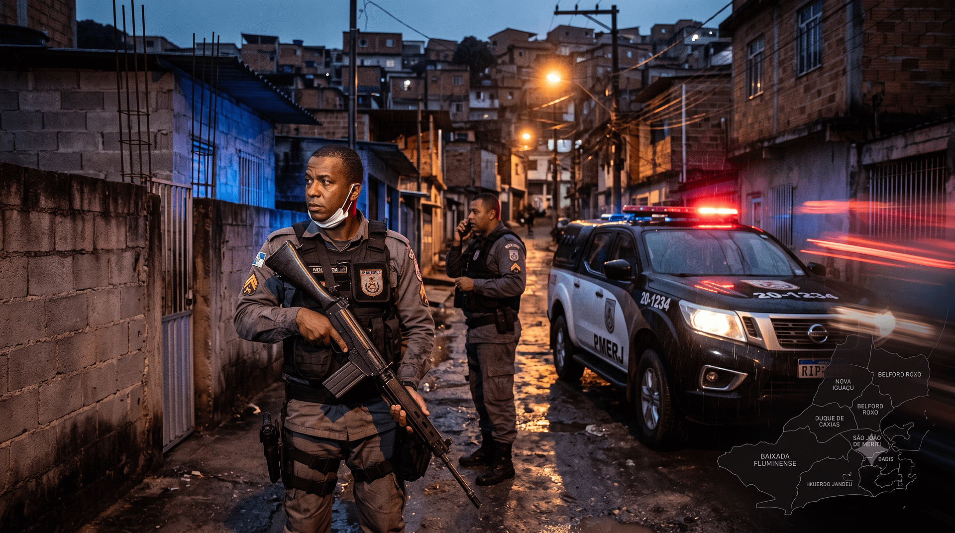 75% das mortes provocadas por operações policiais acontecem em cinco municípios da Baixada Fluminense 2 Operações policiais na Baixada Fluminense registradas em relatório da IDMJRacial sobre segurança pública no Rio de Janeiro.